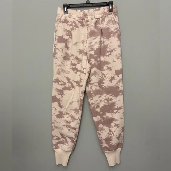 Varley Tie Dye Joggers High Rise Fleece Sweatpants Neutral Tan Size S